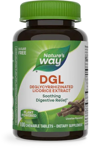 Natures Way DGL  (Fructose Free)  100 Chew Tabs
