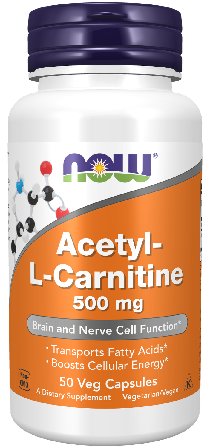 NOW Acetyl-L-Carnitine 500 mg 50 Veg Caps