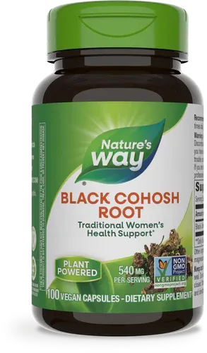 NATURE&#39;S WAY Black Cohosh 540 mg. 100 Vegan Caps.