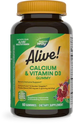 NATURE&#39;S WAY Alive! Calcium + D3 60 Gummies