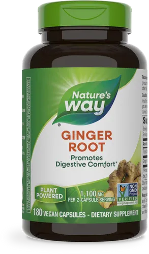 NATURE&#39;S WAY Ginger Root 180 Vegan Caps.