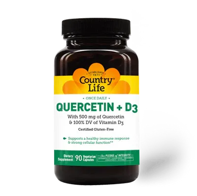COUNTRY LIFE Quercetin + D3 90 Veg. Caps.