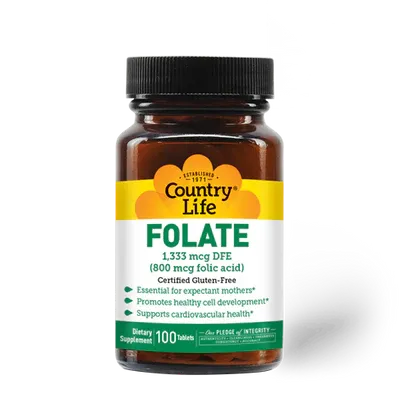 Country Life Folate 800mcg 100 tabs