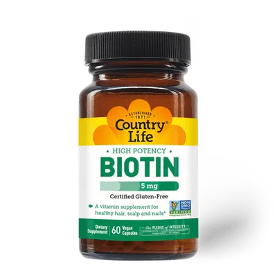 COUNTRY LIFE Biotin 5 mg. 60 Vegan Caps.