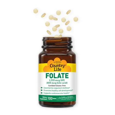 Country Life Folate 800mcg 100 tabs