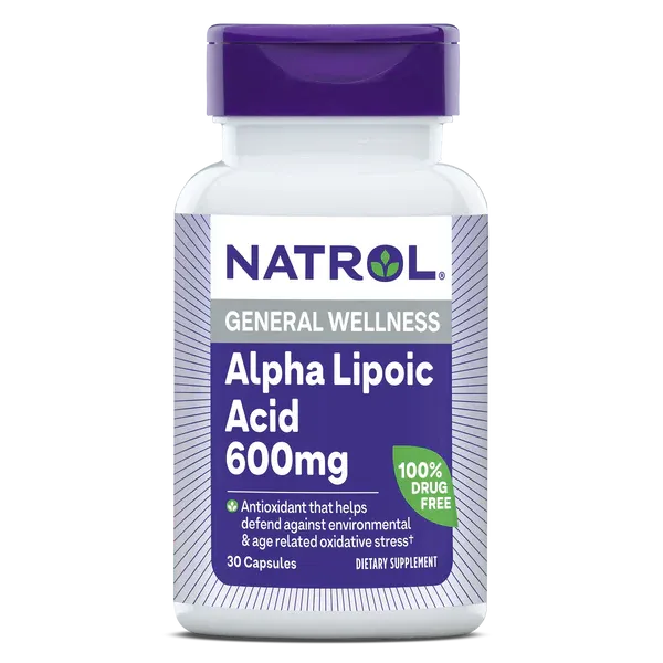 NATROL Alpha Lipoic Acid 600 mg. 30 Caps.