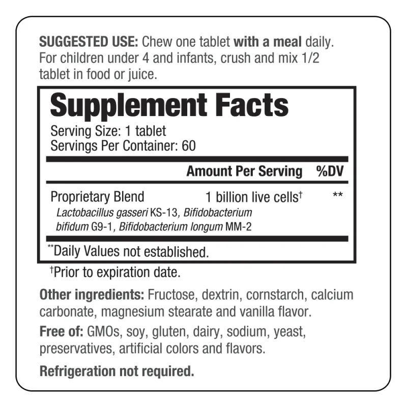 KYO-DOPHILUS Kids Probiotic 60 Vanilla Chew. Tabs