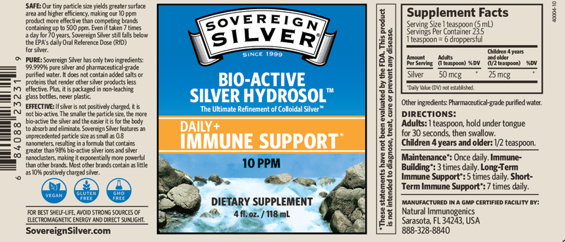 Sovereign Silver Dropper 10 Ppm 4oz