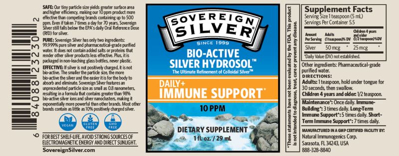 Sovereign Silver Immune Support 10ppm 1oz