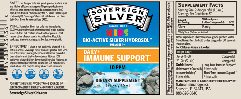 Sovereign Silver Kids Bio Active Silver Hydrosol 2oz