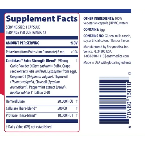 Enzymedica Candidase Extra Strength 42 Capsules