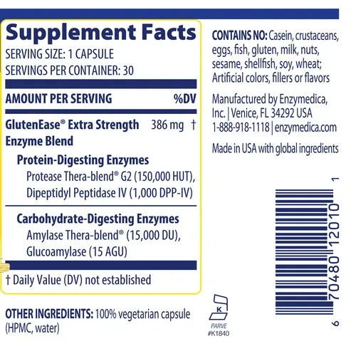 ENZYMEDICA GlutenEase Extra Strength 30 Caps.