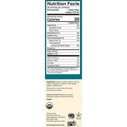 TEECCINO Organic Dandelion Dark Roast 10 oz.