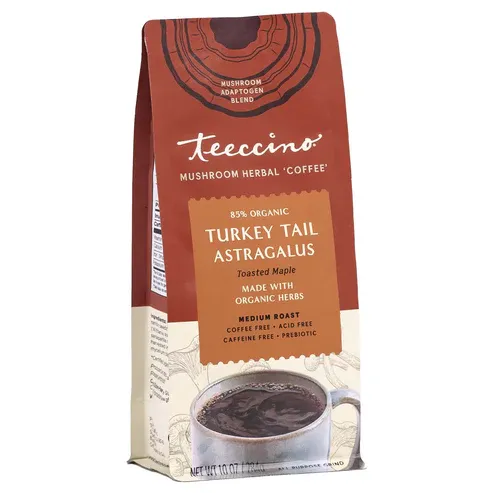 TEECCINO Mushroom Herbal &#39;Coffee&#39; Turkey Tail Astragalus 10 oz.