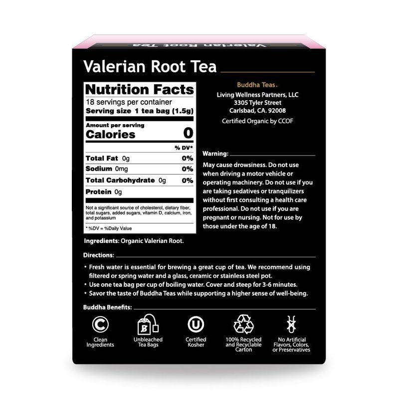 Buddaha Teas Valerian Root Tea - 18 tea bags