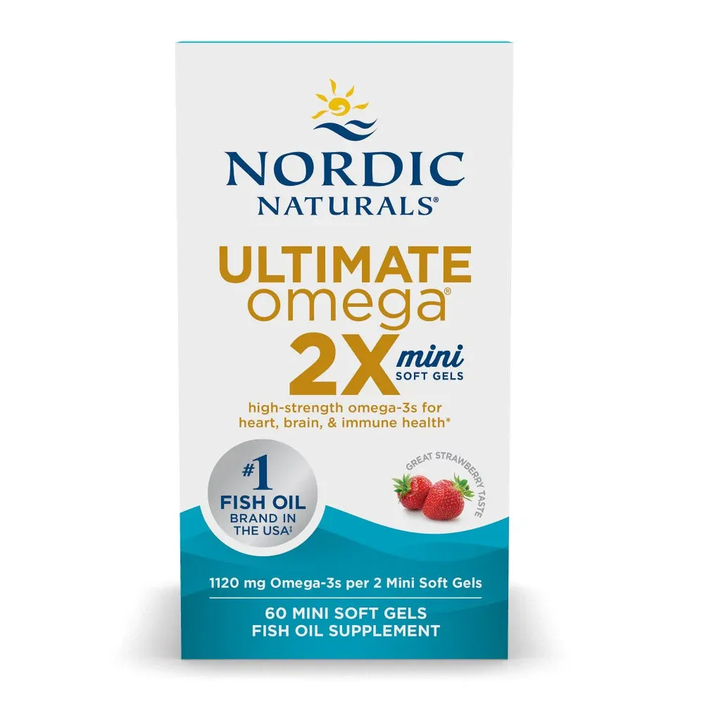 NORDIC NATURALS Ultimate Omega 2X Minis strawberry flavor  60 S.G.