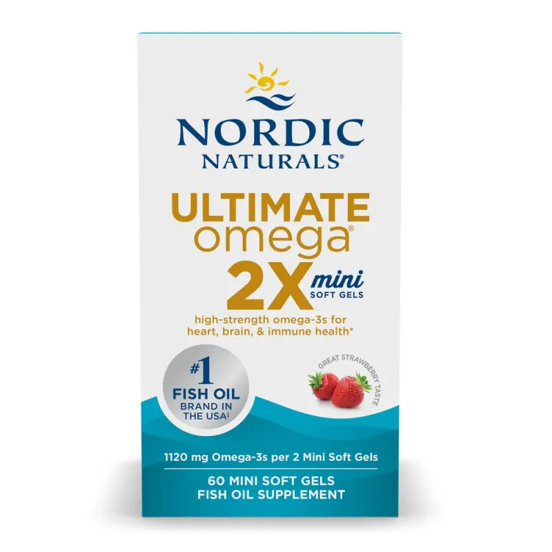 NORDIC NATURALS Ultimate Omega 2X Minis strawberry flavor  60 S.G.