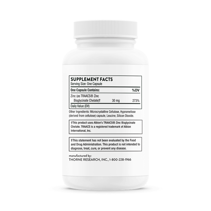 Thorne Zinc Bisglycinate 30mg 60 caps