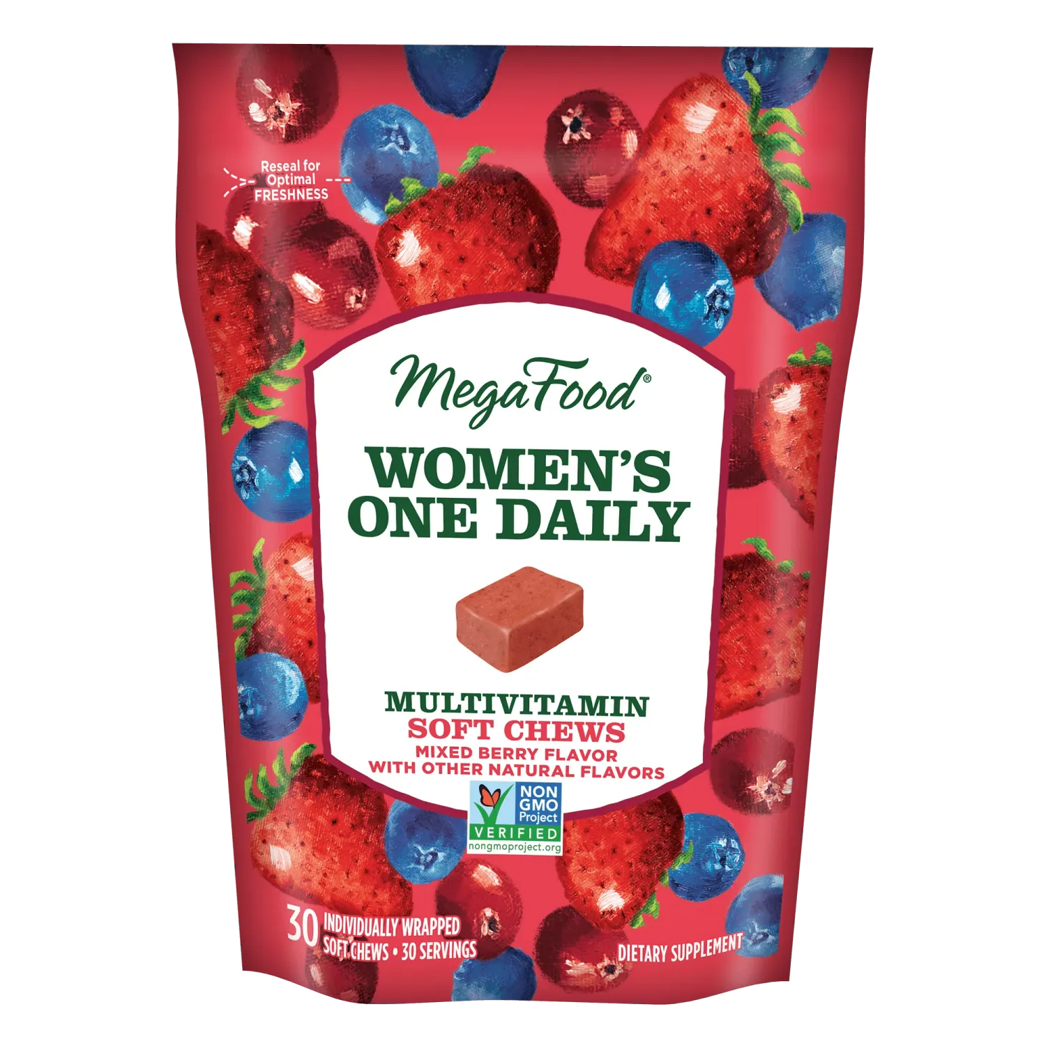 Megafood Women&#39;s One Daily Multivitamin Soft Chews - Mixed Berry Flavor 30 Soft Chews