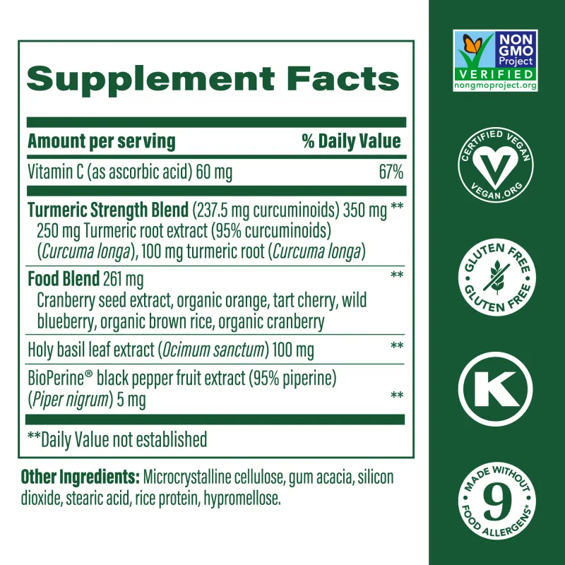 MegaFood Turmeric Curcumin Minis 60 Tablets