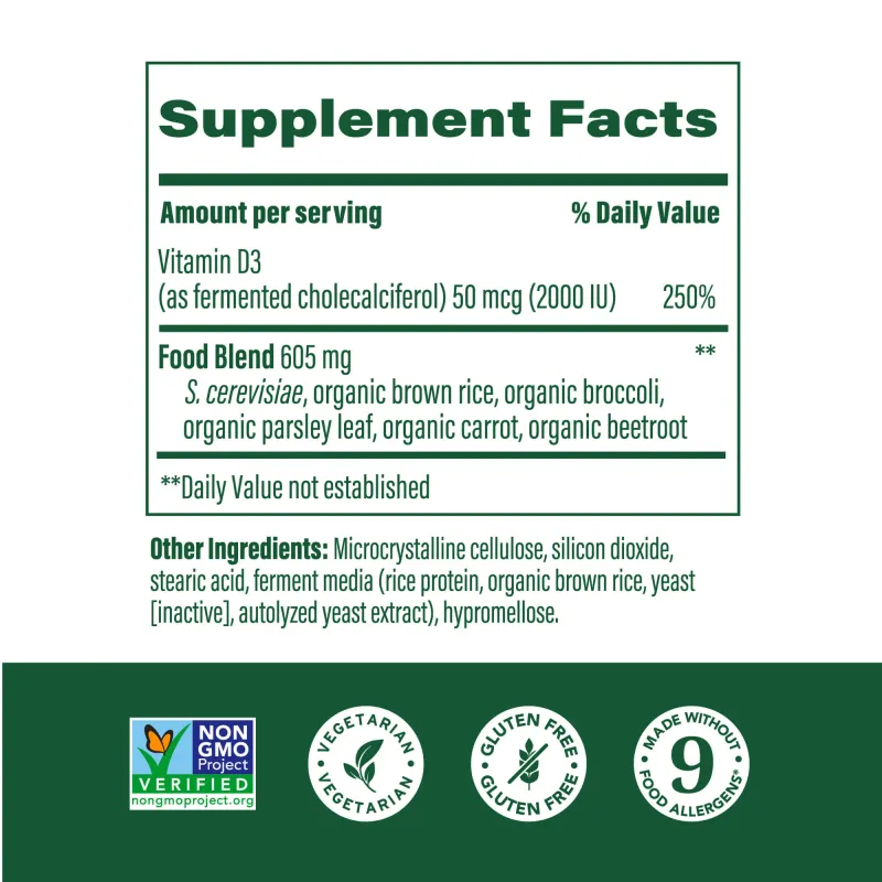 MegaFood Vit D3 2000 IU 90 Tabs