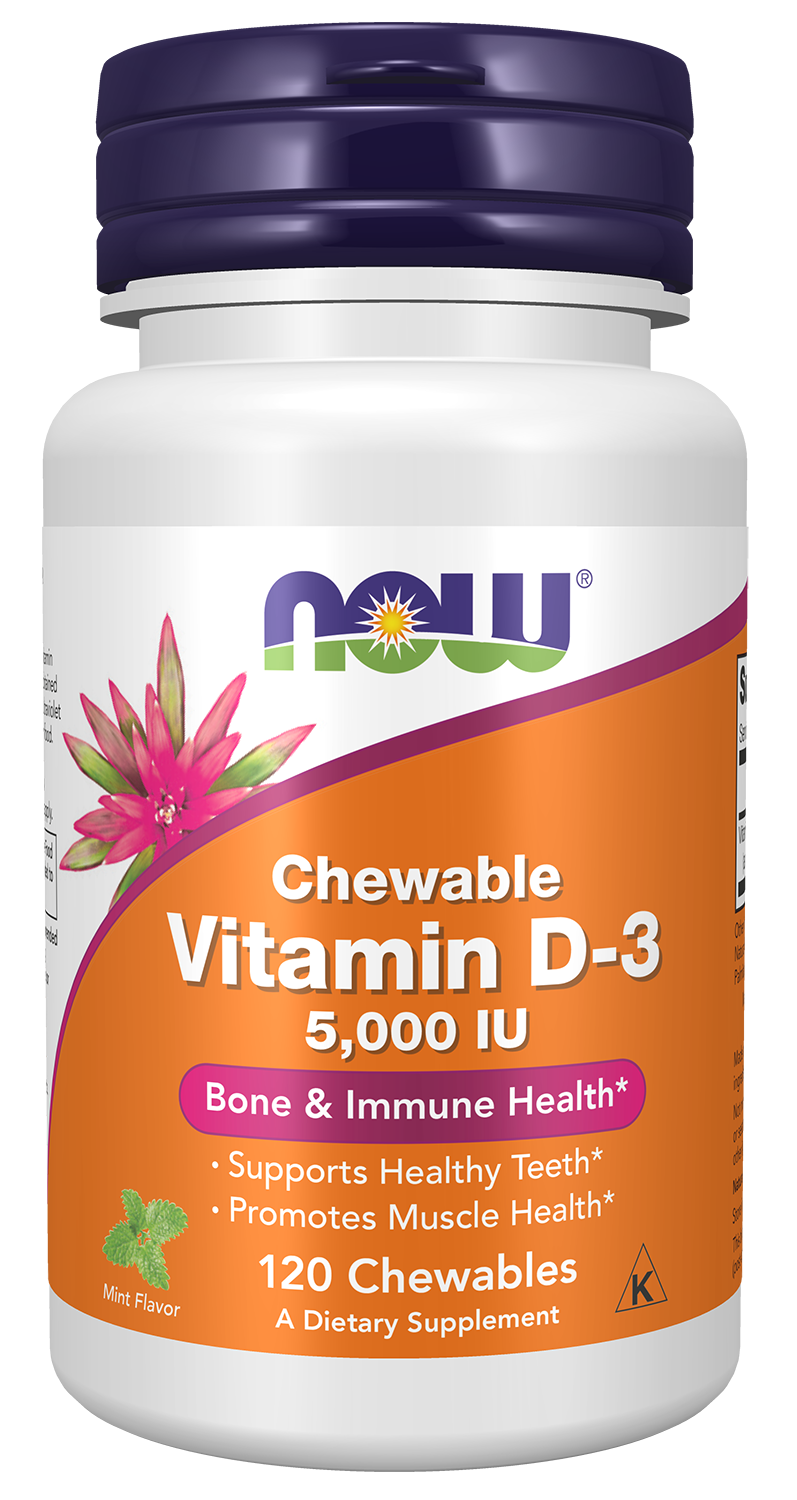 NOW Chew. Vit. D-3--5,000 I.U. 120 Count