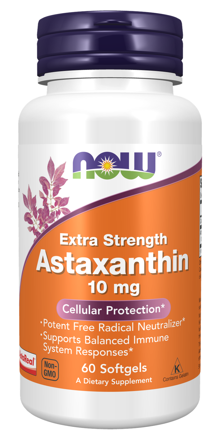NOW Astaxanthin Extra Strength 10 mg 60 Softgels