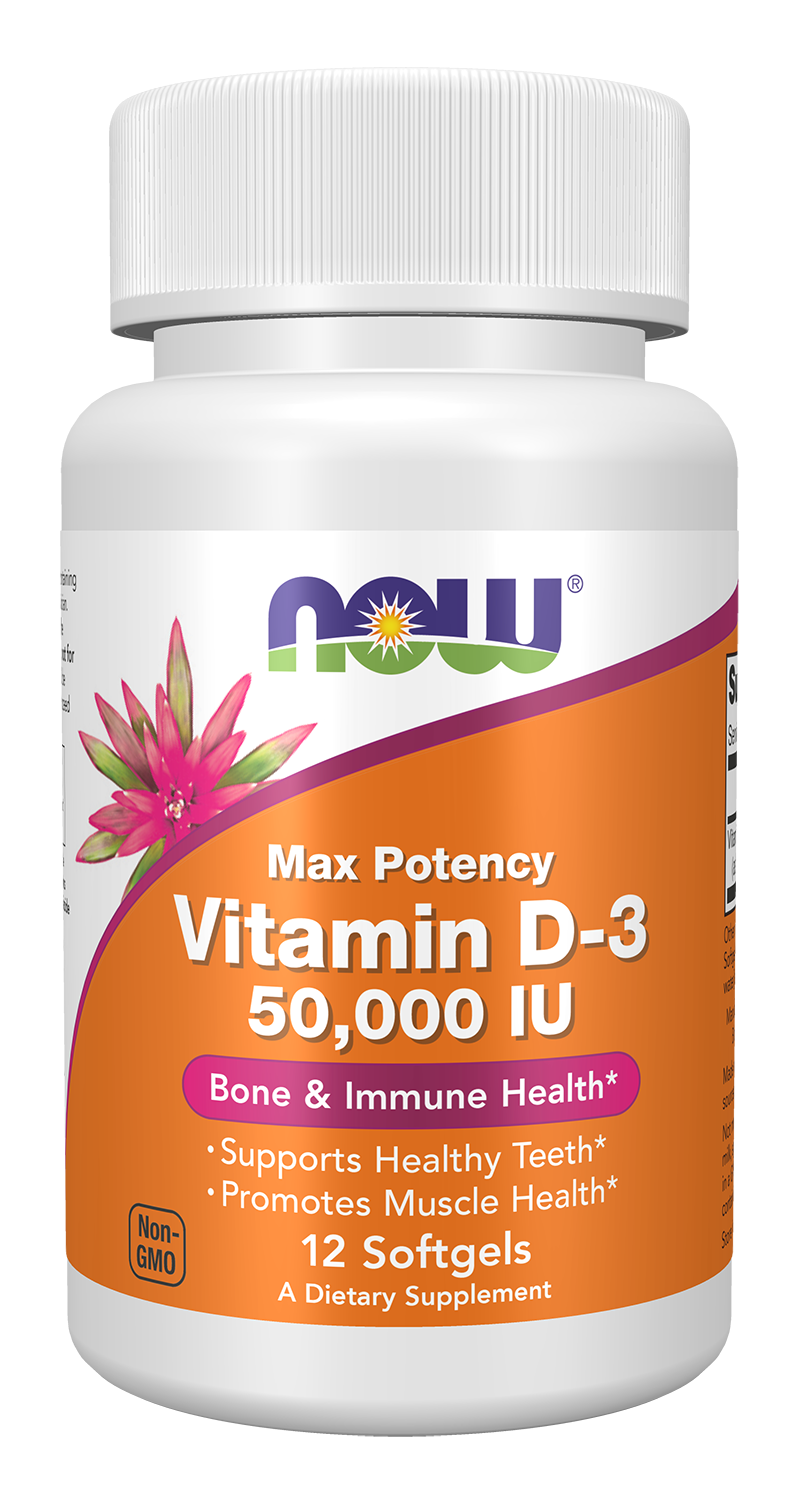NOW Max Potency Vitamin D-3 50,000 IU 12 softgels