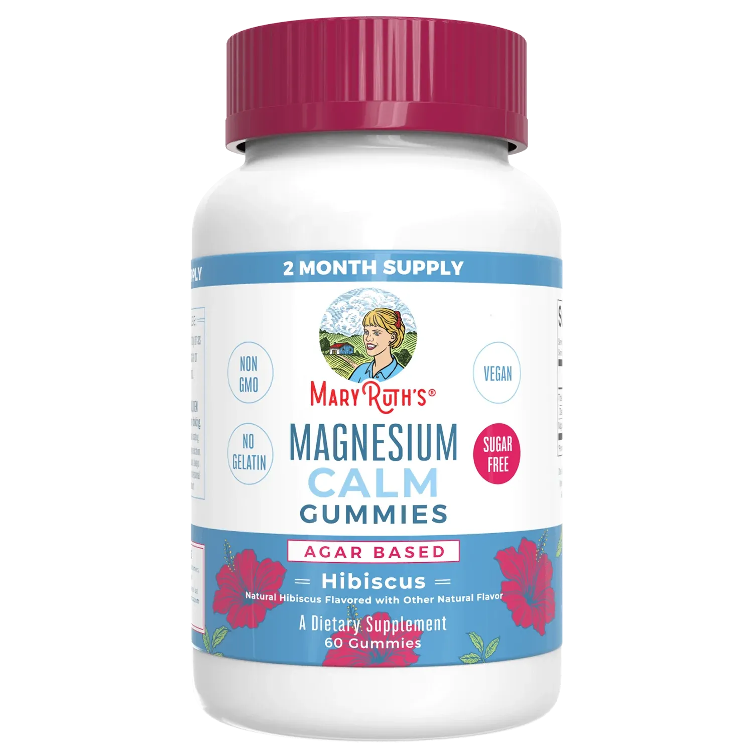 Maryruths Magnesium Calm Gummies Hibiscus 60 count