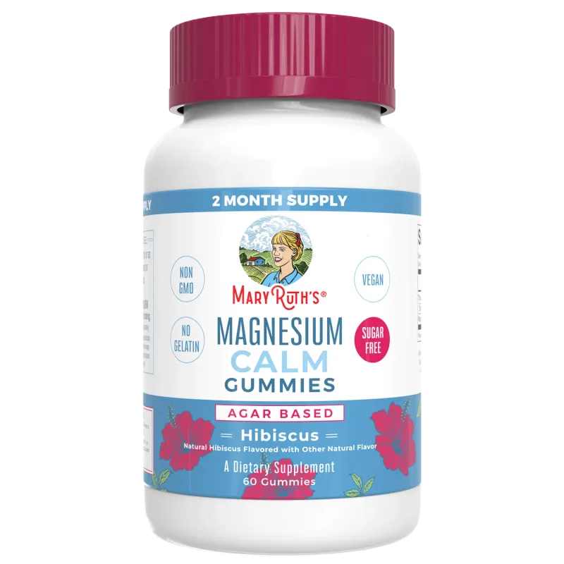 Maryruths Magnesium Calm Gummies Hibiscus 60 count