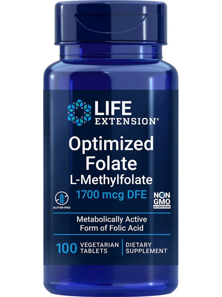 Life Extension Optimized Folate L- Methylfolate 1700 mcg DFE 100 veg tabs