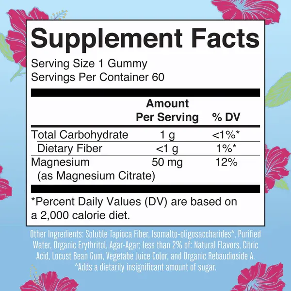 Maryruths Magnesium Calm Gummies Hibiscus 60 count