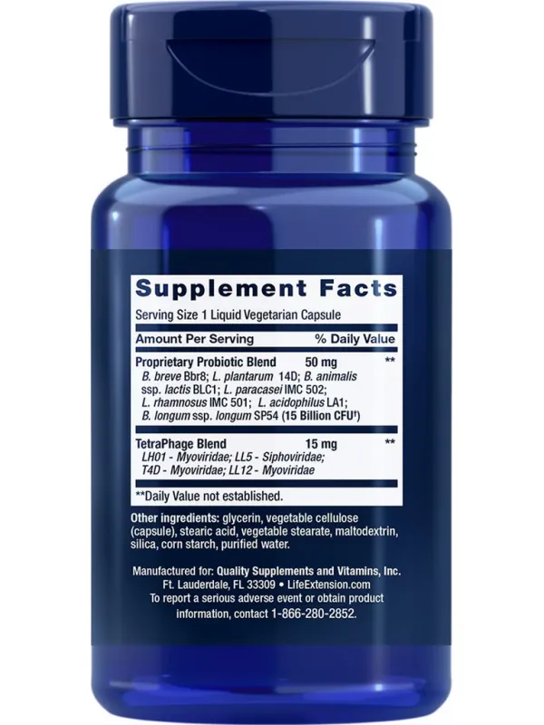 Life Extension Florassist Probiotoc GI with Phage Technology 30 liquid veg caps