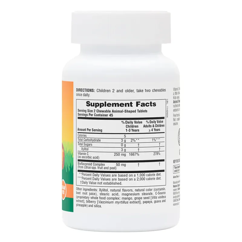 Nature's Plus Animal Parade Sugar Free Vitamin C 90 tabs