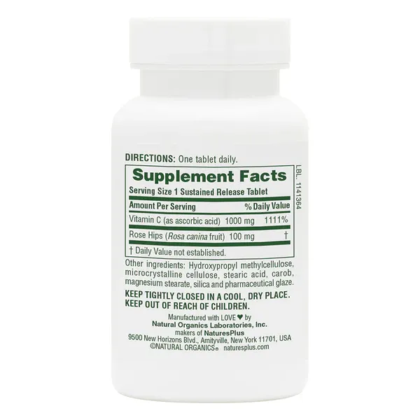 NATURE'S PLUS Vitamin C 1000 mg. 180 Sustained Release Tabs.