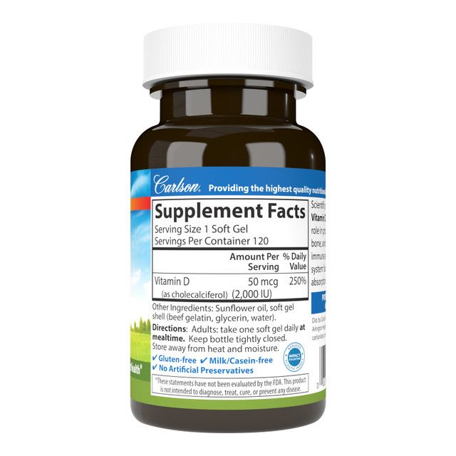 Carlson Vitamin D3 2000 IU 360 Softgels