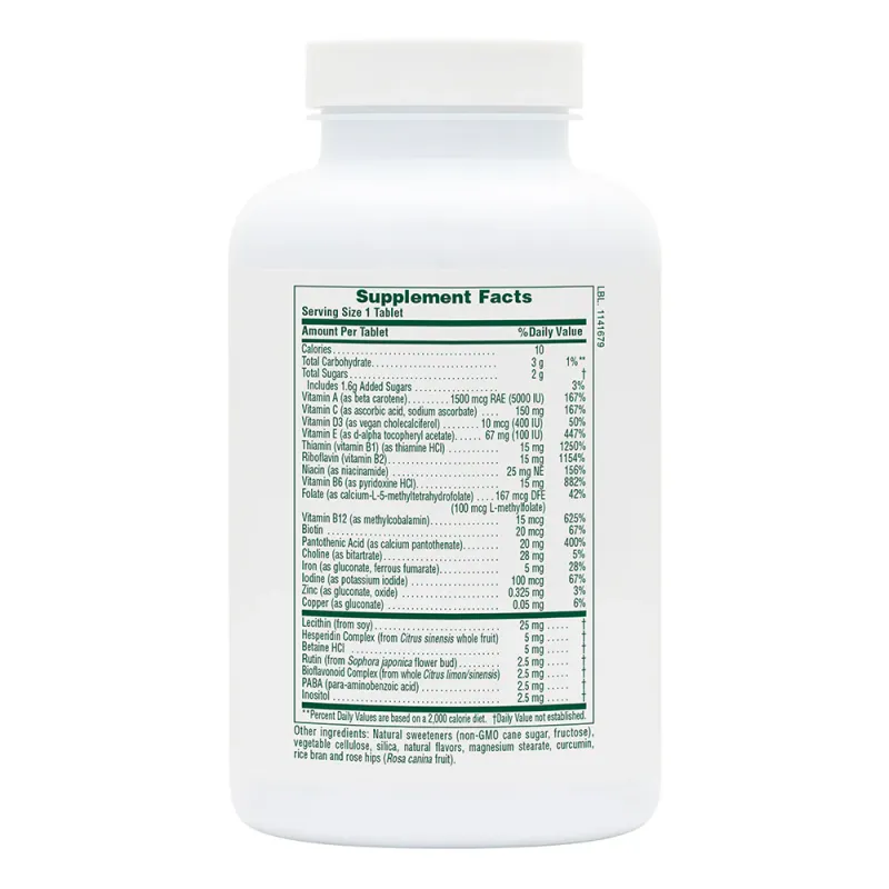 Natures Plus Adults Chewable Multivitamin and Mineral dietary supplement pineapple flavor 180 Tablets