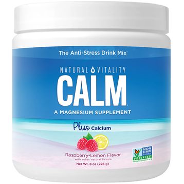 Natural Vitality Raspberry Lemon Calm Magnesium plus Calcium Drink 8 oz