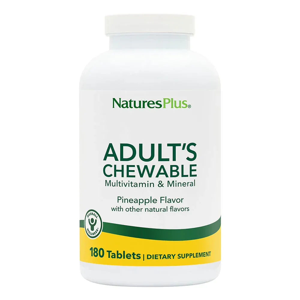 NATURES PLUS Adult Chew. Pineapple Flav. 180 Tabs.