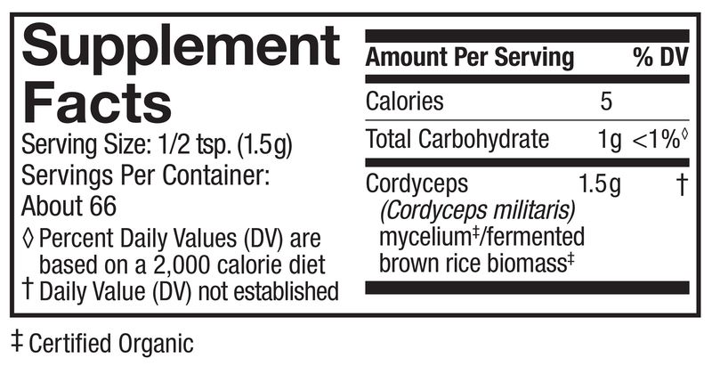 Host Defense Cordyceps Mushroom Mycelium Powder 3.5 Oz