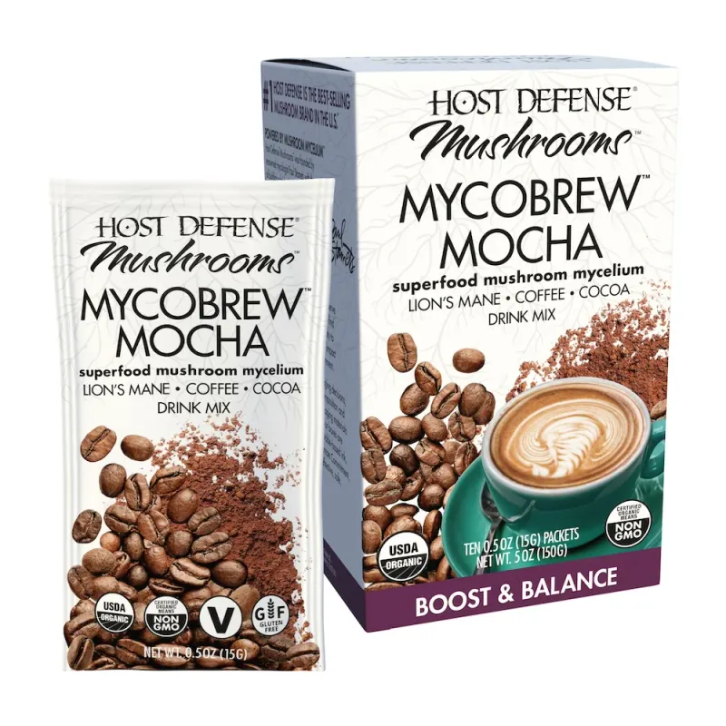 HOST DEFENSE Mycrobrew Mocha Boost &amp; Balance 10 0.5oz Packets