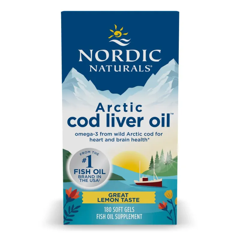 Nordic Naturals Arctic Cod Liver Oil 180 softgels lemon flavor