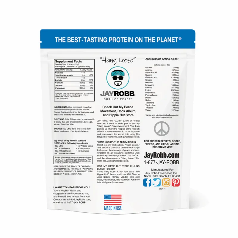 JAY ROBB Chocolate Whey Protein Isolate 24 oz.