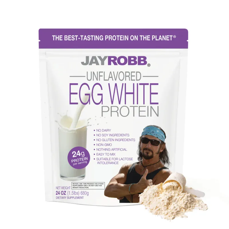 JAY ROBB Unflavored Egg White Protein 24 oz.