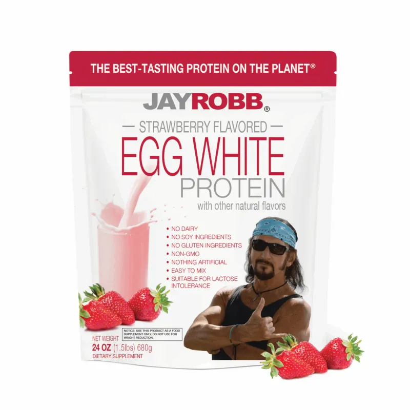 JAY ROBB Strawberry Egg White Protein 24 oz.
