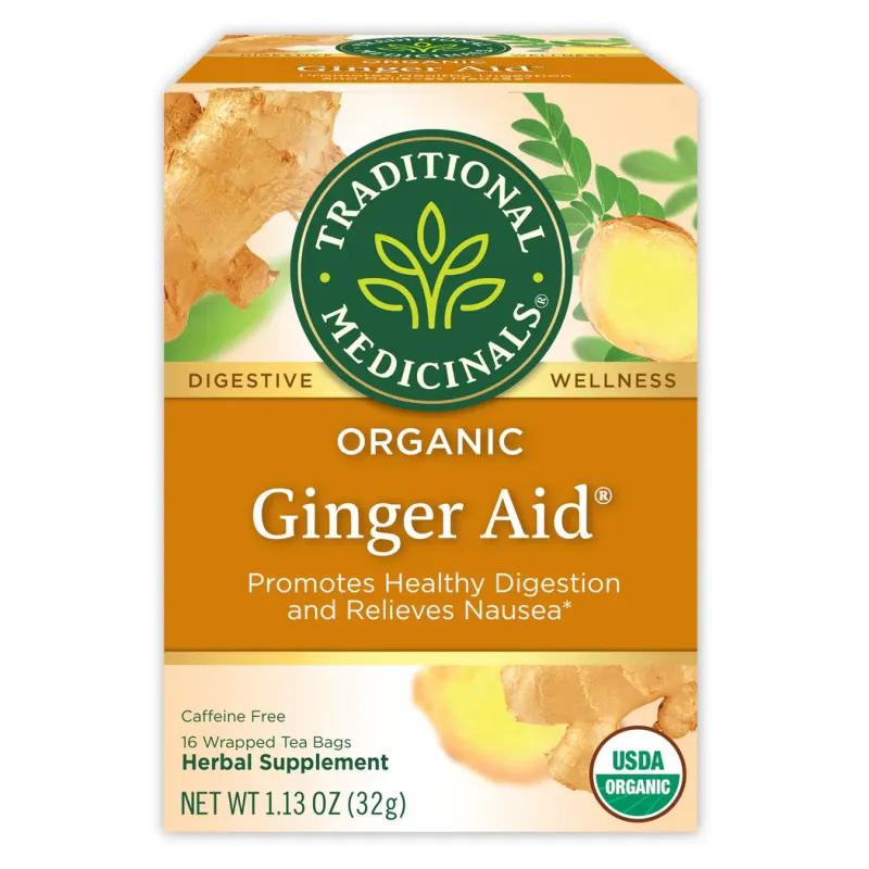 TRADITIONAL MEDICINALS Organic Ginger Aid 16 Tea Bags