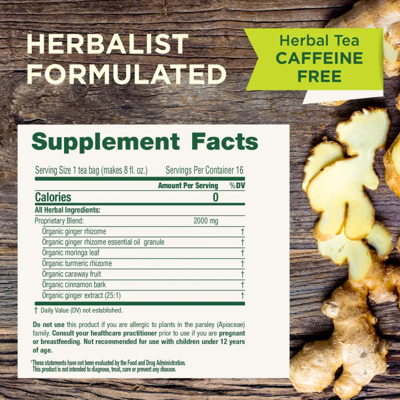 TRADITIONAL MEDICINALS Organic Ginger Aid 16 Tea Bags