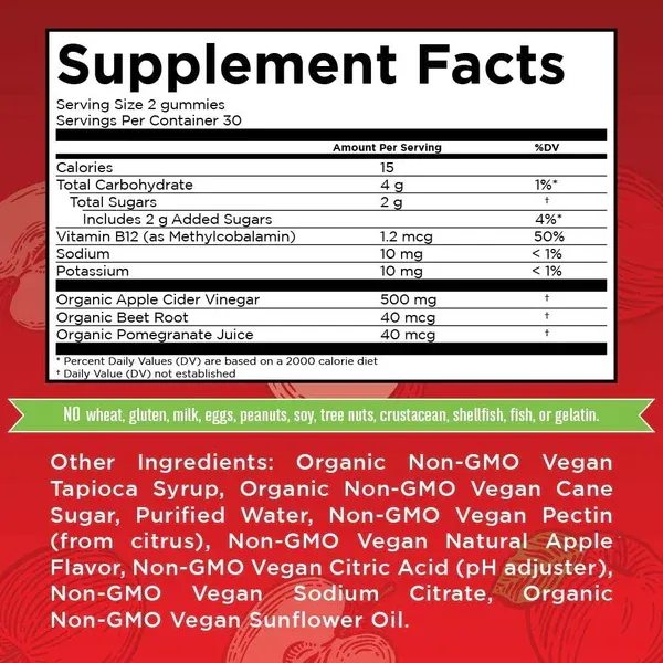 MaryRuth's Apple Cider Vinegar Gummies 60 count