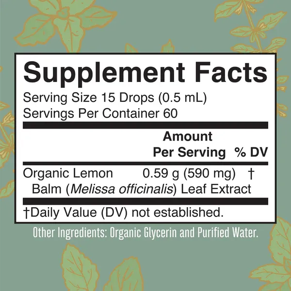 MaryRuth's Organic Lemon Balm Liquid Drops 1 fl oz