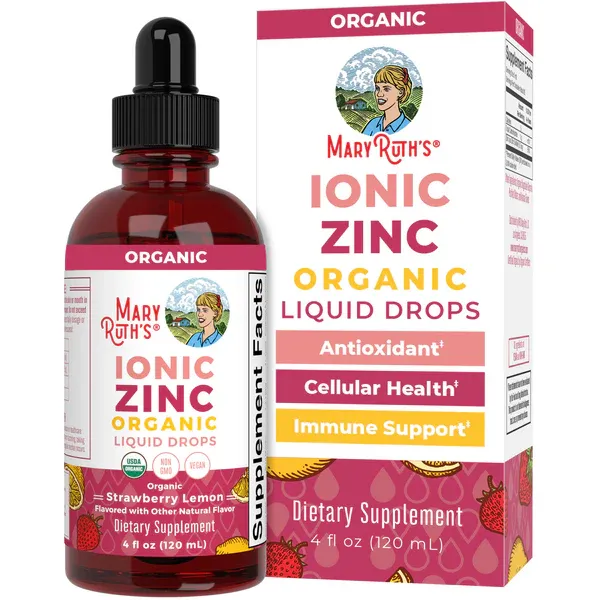 MaryRuth&#39;s Organic Liquid Ionic Zinc, Strawberry &amp; Lemon 4 fl oz